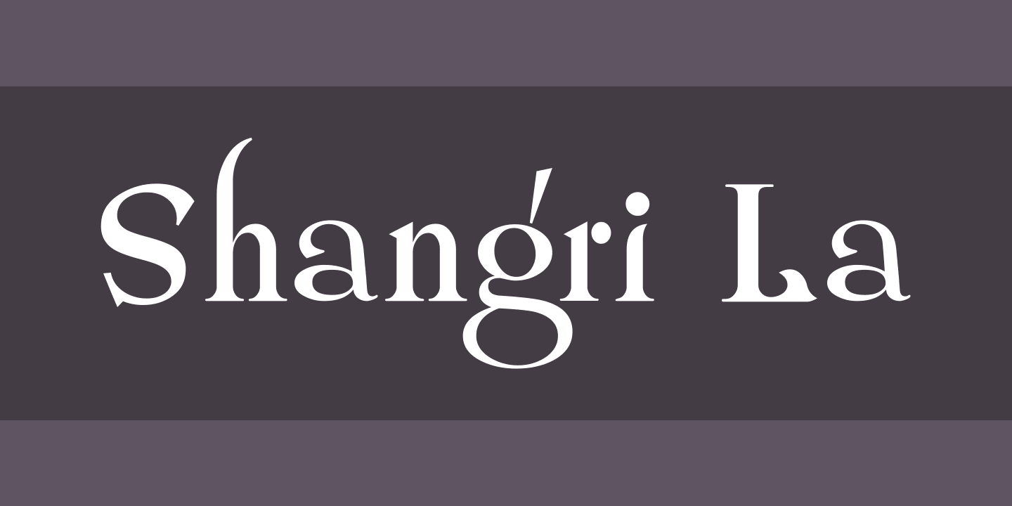 Schriftart Shangri La